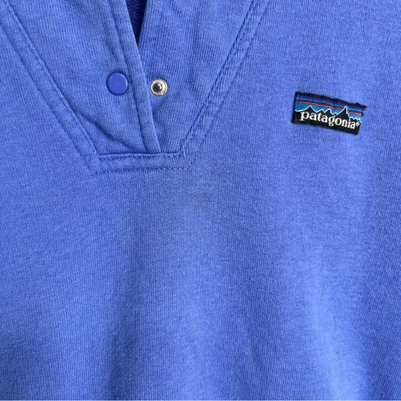 Vintage 85 Patagonia Womens 9 10 Sweatshirt Henley Snap Crew Pullover Indigo Top - Picture 4 of 16
